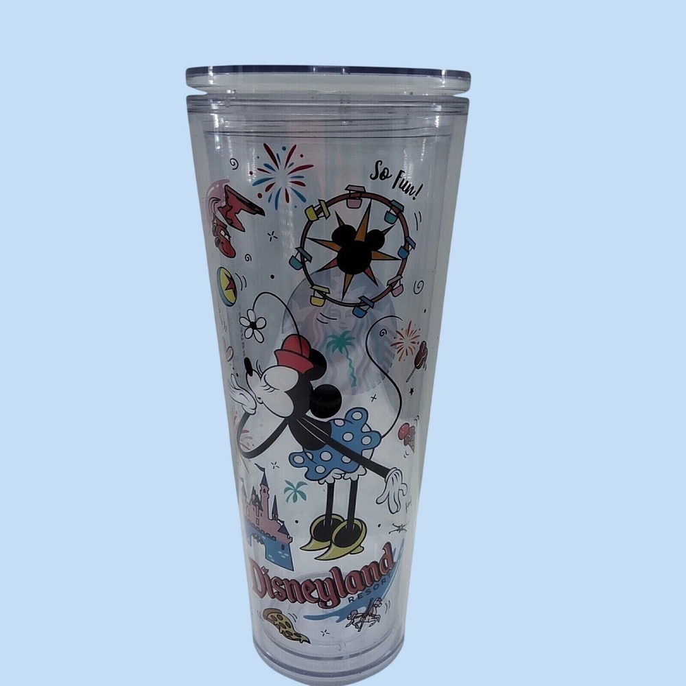 Starbucks Disneyland Resort 24oz Venti Tumbler Minnie Mouse/Park Icons no straw